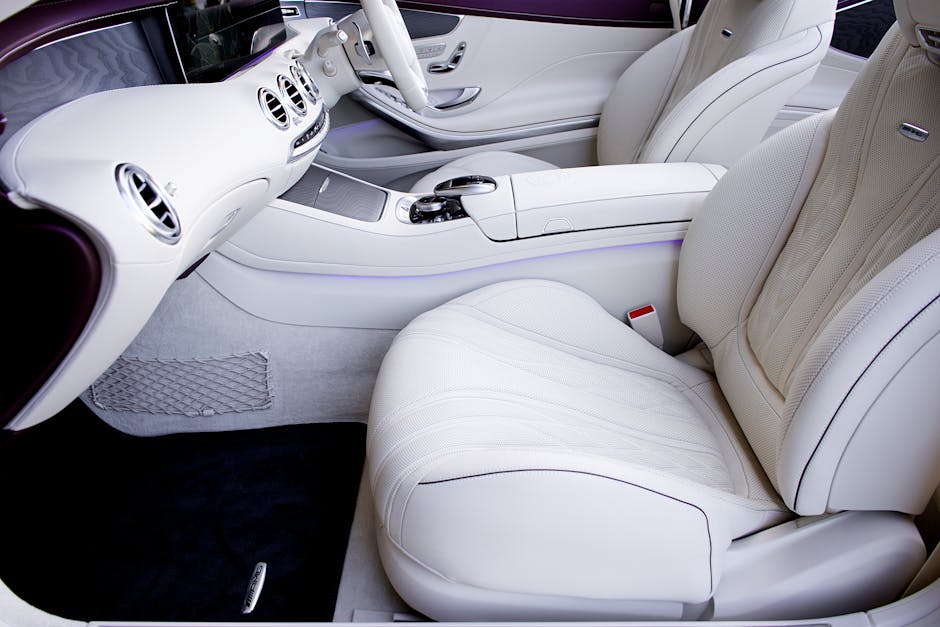 Clean luxury car interior
